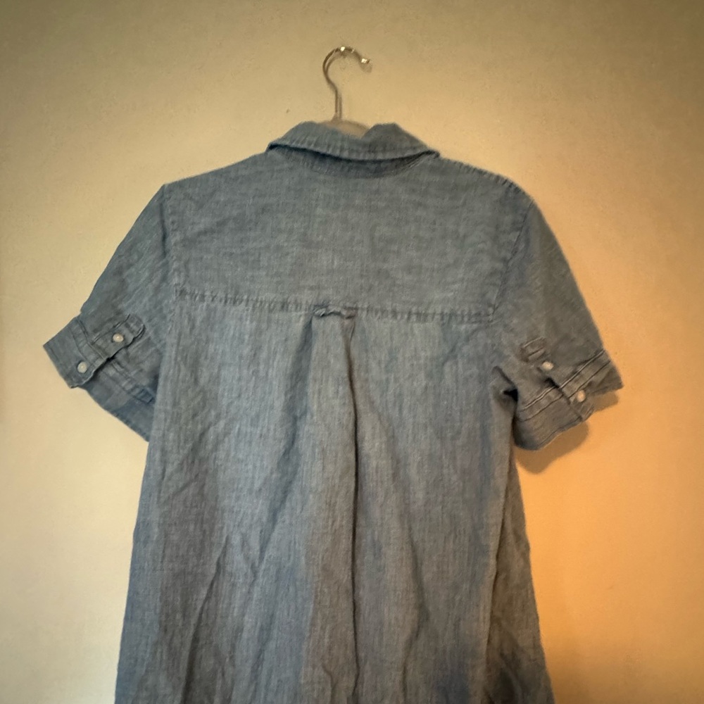 EUC Everlane Blue Denim Look Midi Shirt Dress Size Small - Picture 7 of 12